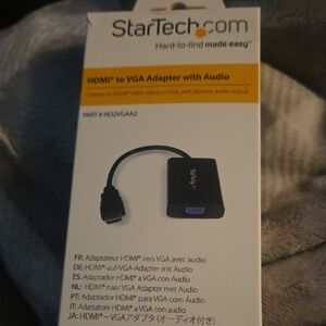 Black HDMI to VGA Adapter with Audio